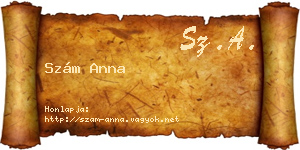 Szám Anna névjegykártya